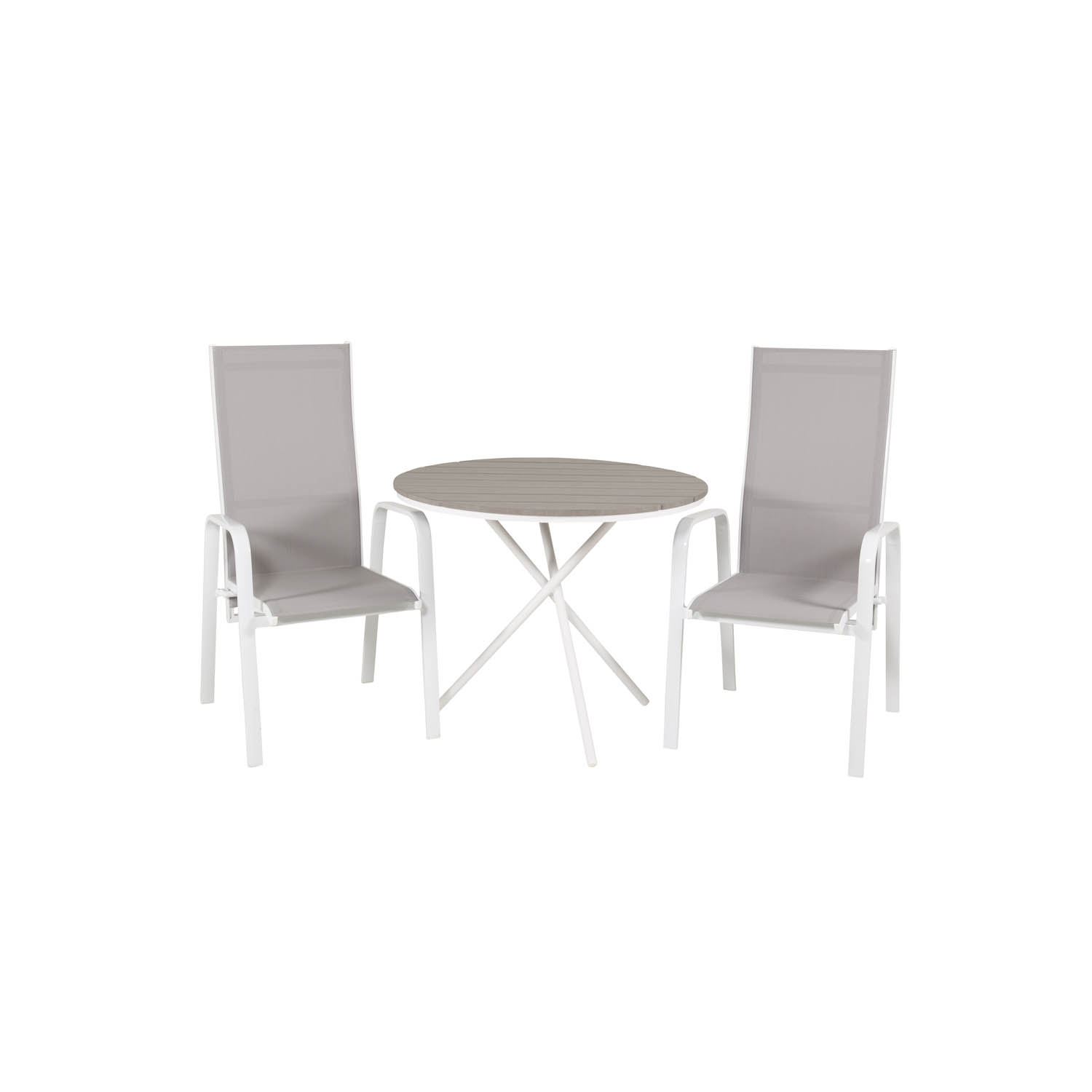 Venture Design Havesæt Parma Bord 90 Og Copacabana Stole Recliner Hvid Alu Grå Textile