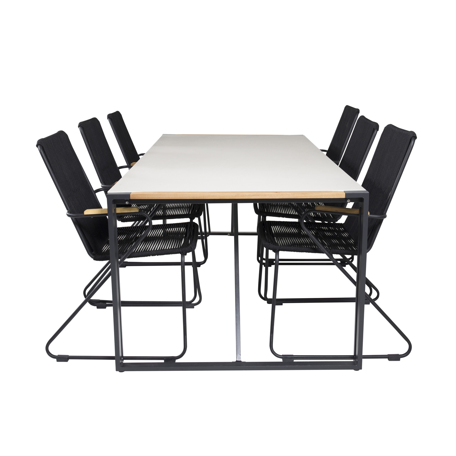 Venture Design Havesæt Texas Bord 200x100 Og Bois Stole Armlæn Teak Alu Reb Akacie