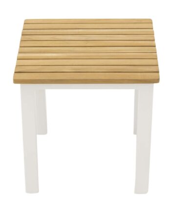 Venture Design Kvadratisk Mexico Udendørs Sidebord Natur Teaktræ Og Hvid Aluminium  40x40