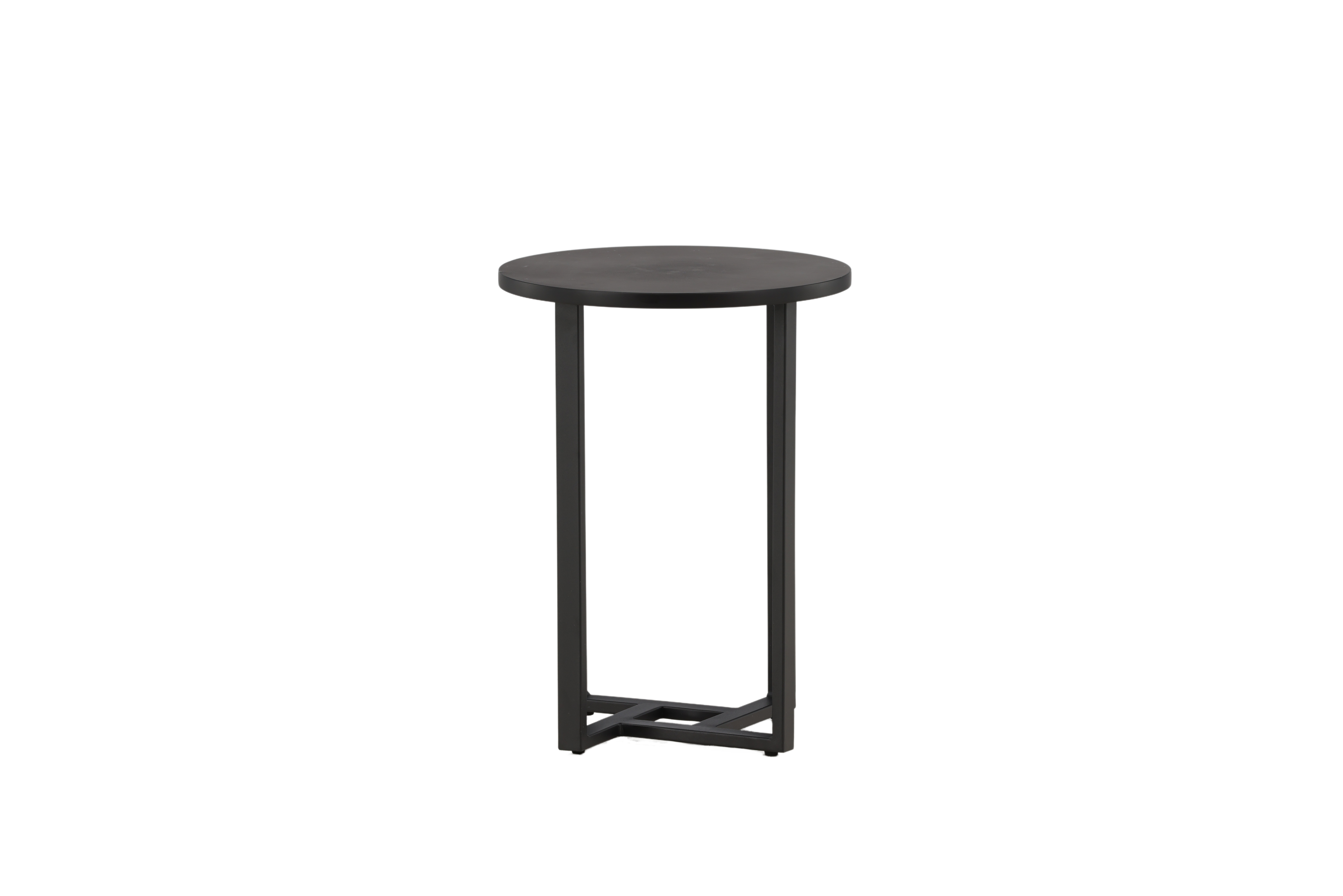 Venture Design Lawton Sofabord  Rund Sort Mdf Og Sort Stål  ø40