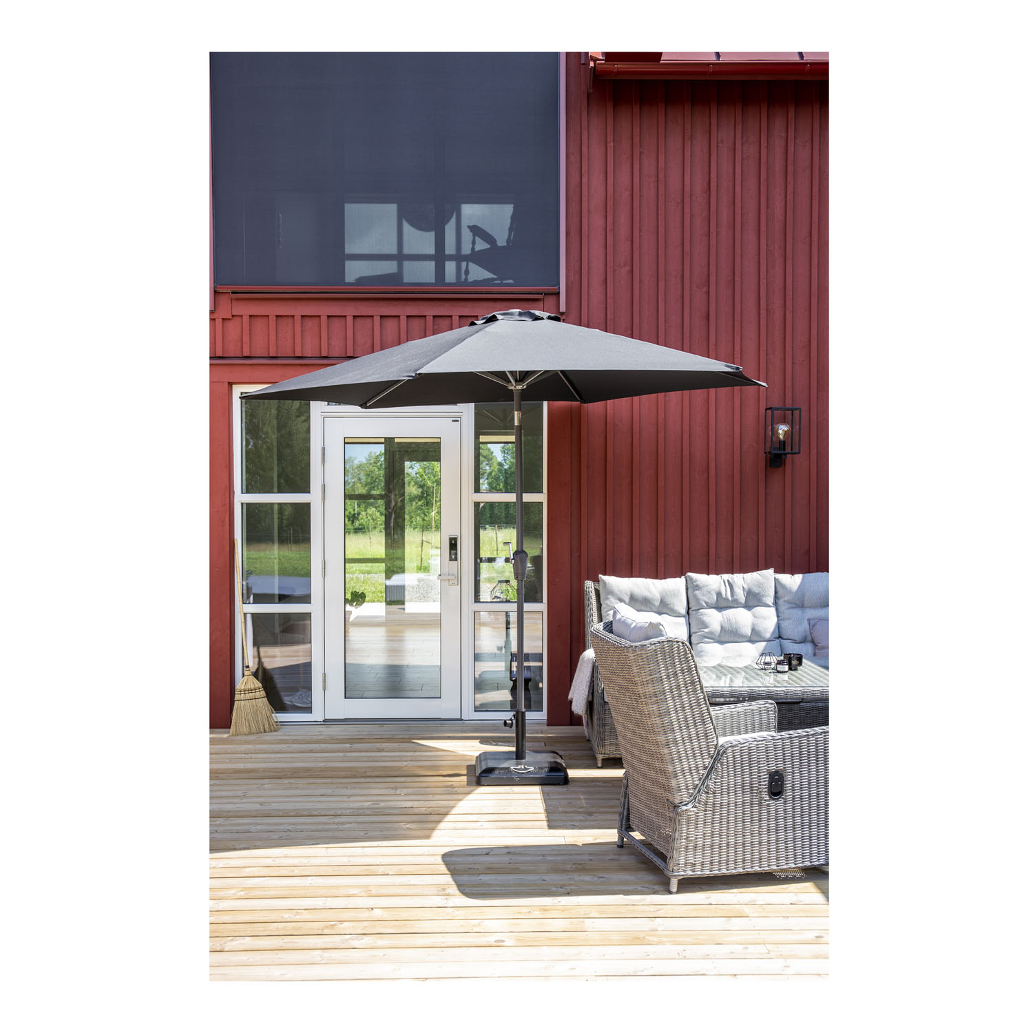 Venture Design Leeds Parasol 3m Grå Aluminium Og Polyester