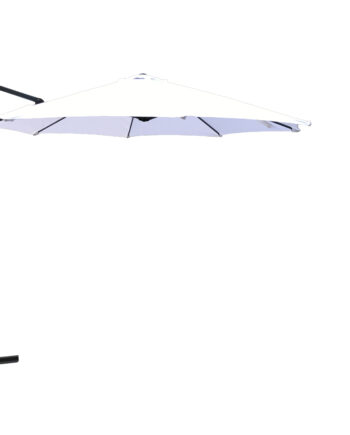 Venture Design Leeds Parasol Med Tilt  3m Hvid  Sort Aluminium Og Stål