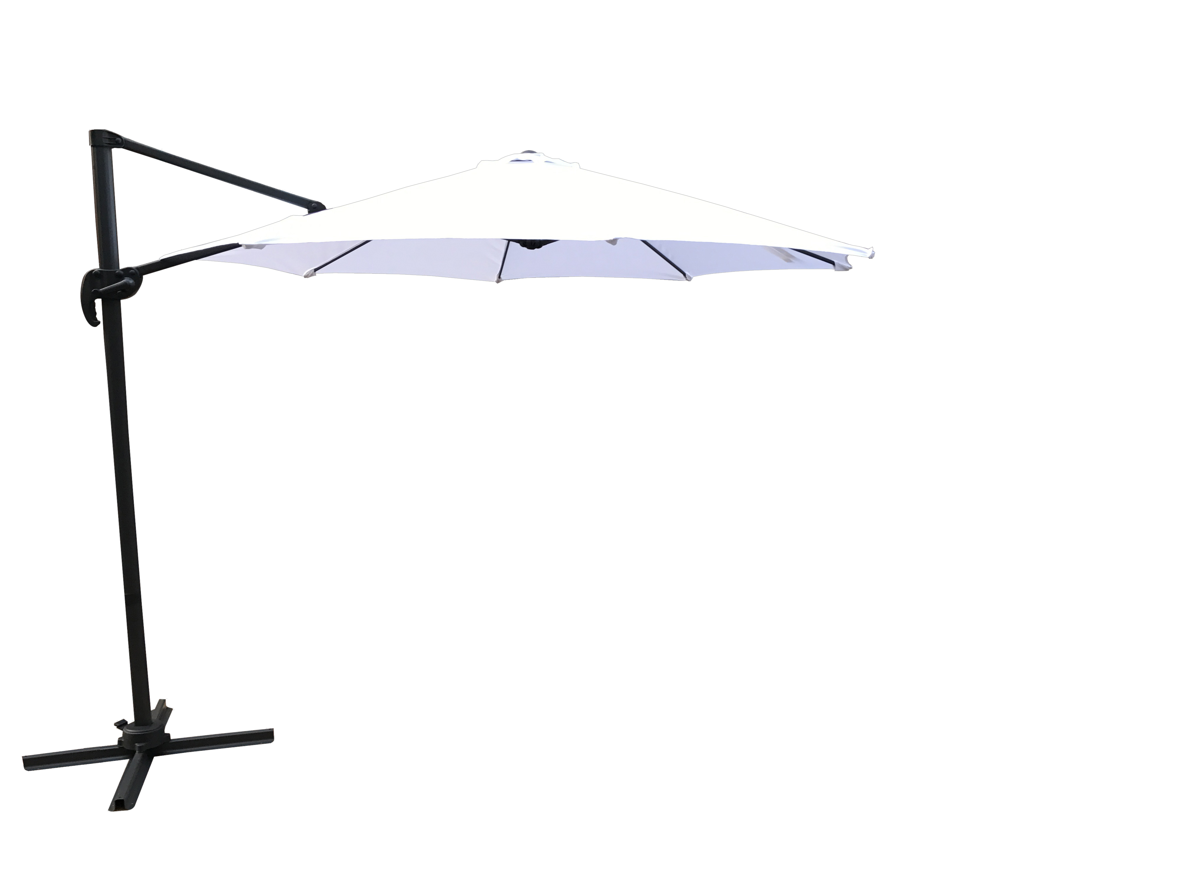 Venture Design Leeds Parasol Med Tilt  3m Hvid  Sort Aluminium Og Stål