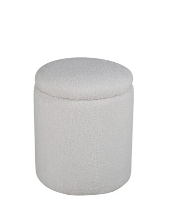 Venture Design Limpen Puf     Opbevaring  Cylinder Hvid Bamsestof Polyester  ø32