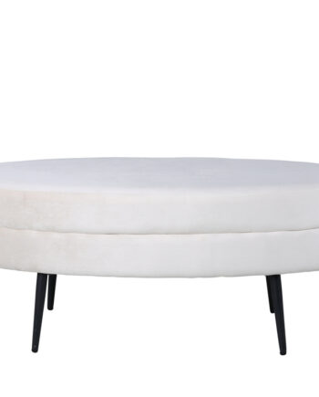 Venture Design Otto Puf  Oval Beige Fløjl Og Sort Stål  100x40
