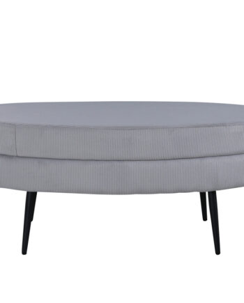 Venture Design Otto Puf  Oval Grå Fløjl Og Sort Stål  100x40