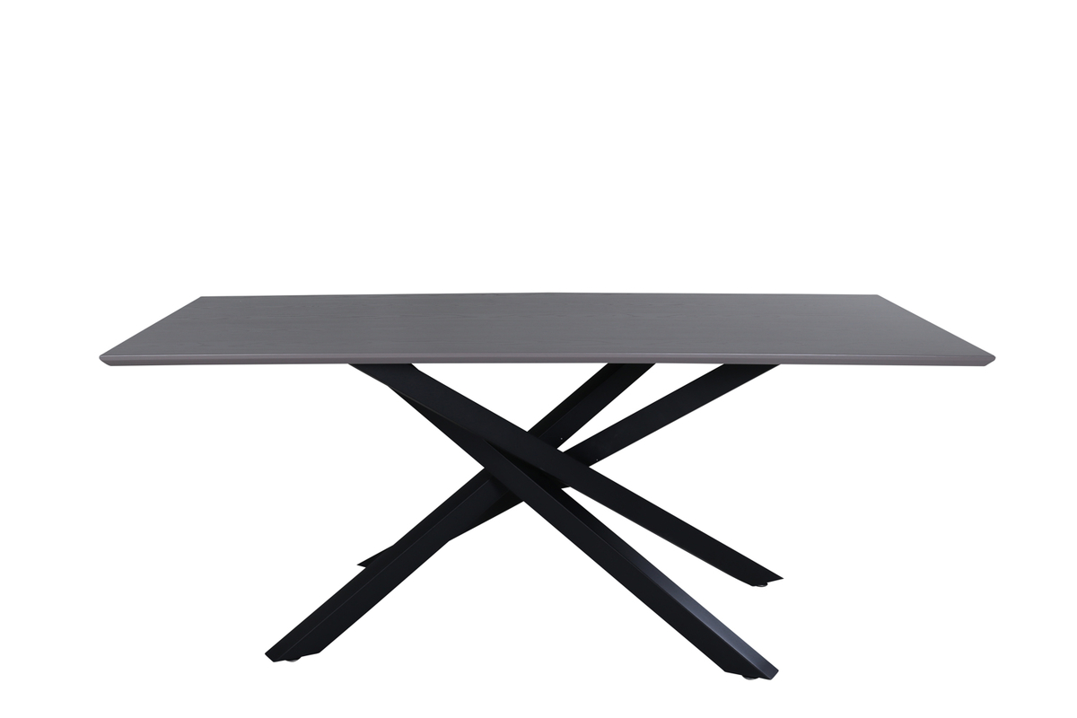 Venture Design Piazza Spisebord Rektangulær Grå Finér Og Sort Stål 180x90