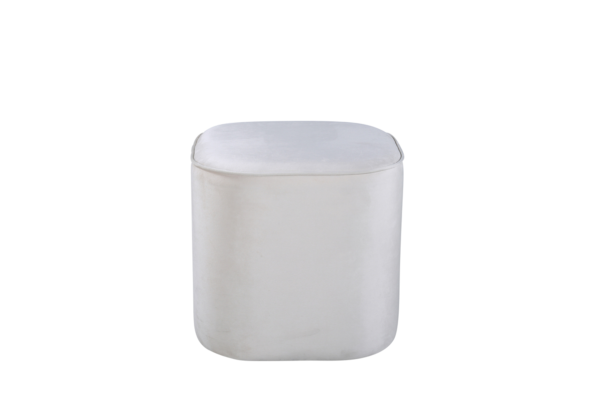 Venture Design Piff Puf Kvadratisk Beige Fløjl 44x44