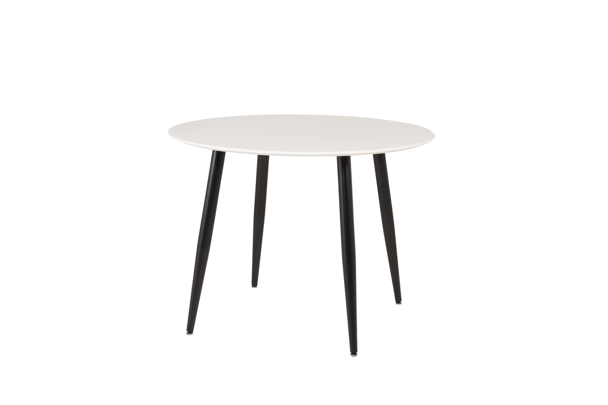 Venture Design Plaza Spisebord  Rund Hvid Mdf Og Sort Stål  ø100