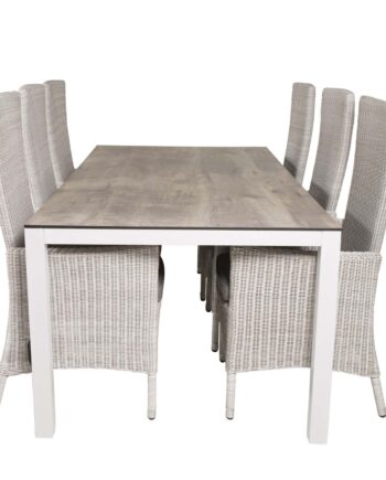 Venture Design Rektangulær Llama Havebord Grå Hpl Og Hvid Aluminium  205x100