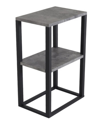 Venture Design Rise Sidebord       Hylde Betongrå Papirlaminat Og Sort Stål  45x30
