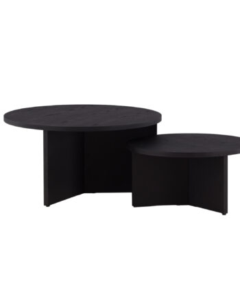 Venture Design Saltö Sofabord  Rund Sort Mdf Med Finér  Sæt Med