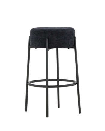 Venture Design Tucson Barstol     Fodstøtte Sort Bouclé Stof Og Stål