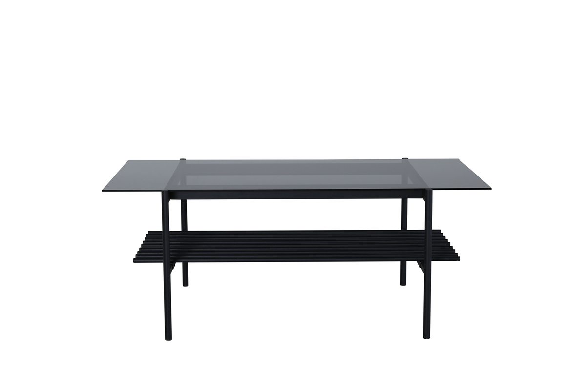 Venture Design Von Staf Sofabord     Hylde Sort Glas Og Sort Stål  120x60