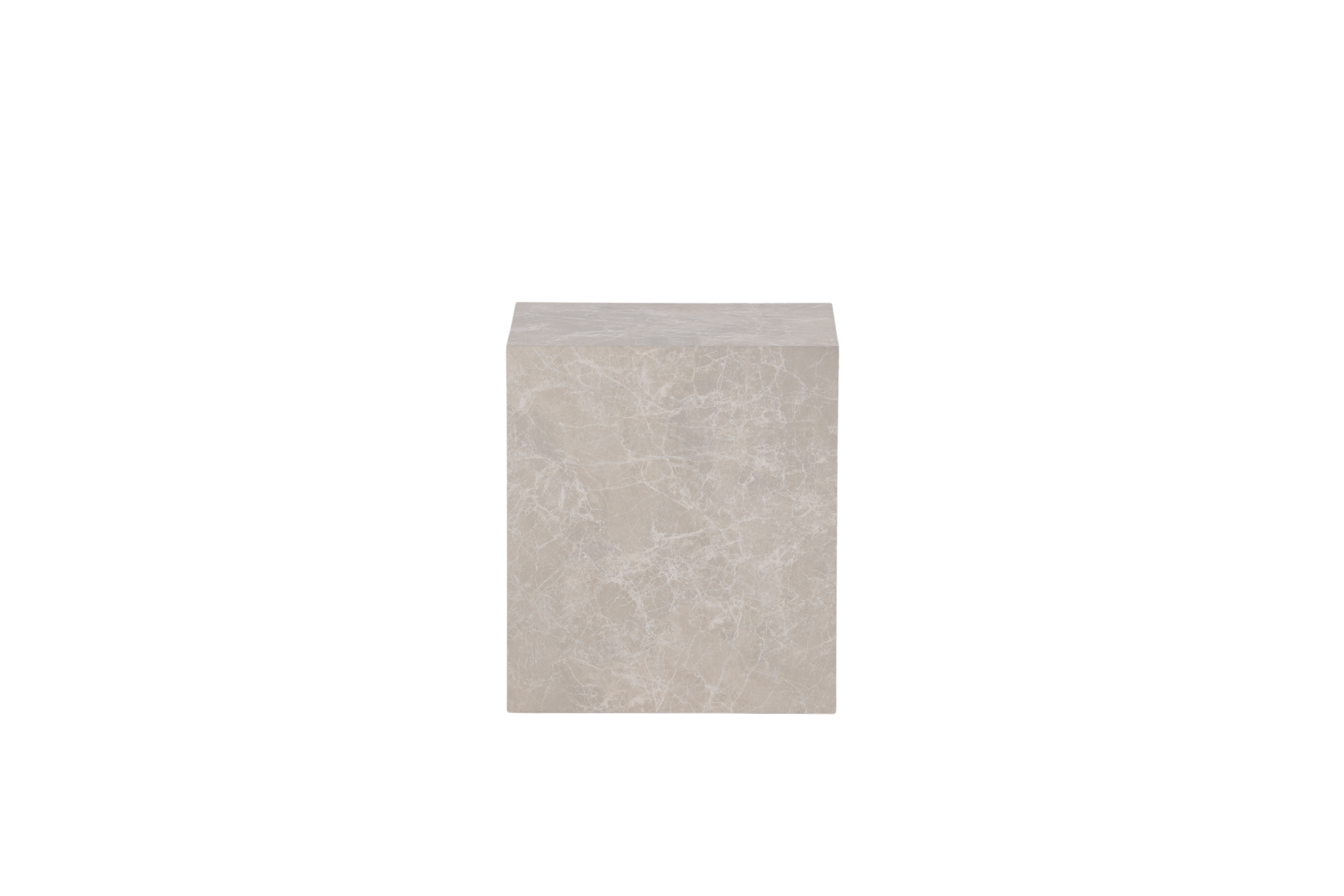 Venture Design York High Sofabord  Kvadratisk Beige Marmormønstret Mdf  40x40