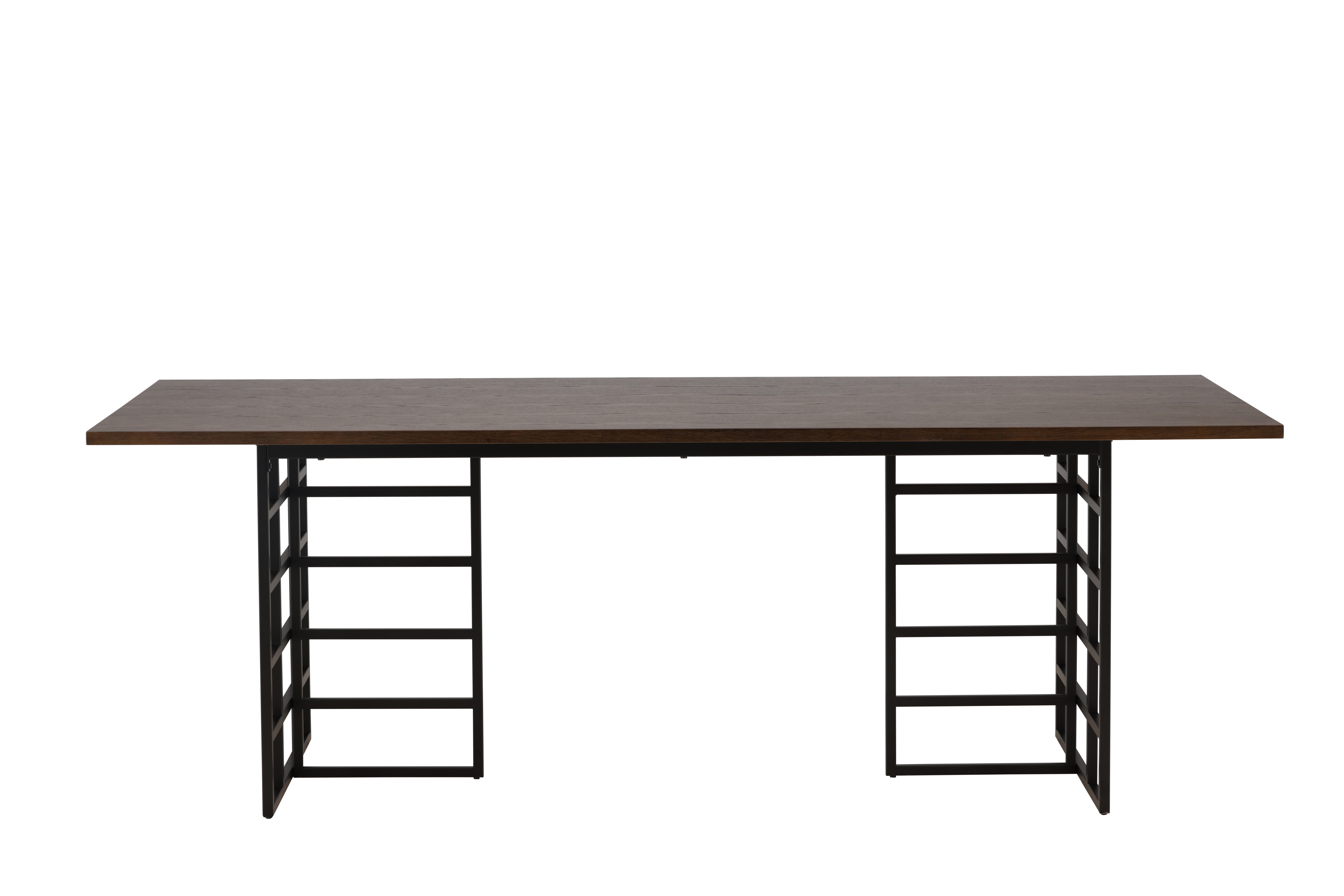 Venture Design Ystad Spisebord  Rektangulær Mokka Egefinér Og Sort Aluminium  220x100