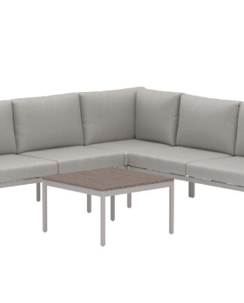 Venture Home Kos Udendørs Hjørnesofasæt       Bord    Sofa  Beige Hynder Beige Polywood Og Aluminium