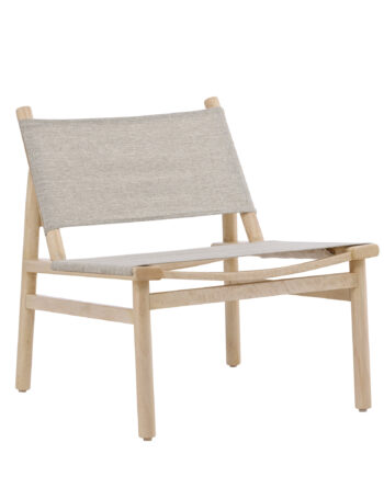 Venture Home Millo Loungestol Grå Polyester Og Natur Træ
