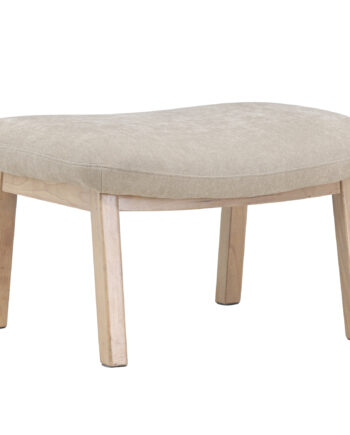 Venture Home Rile Fodskammel  Rektangulær Beige Polyester Og Hvidvasket Gummitræ  70x60