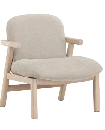 Venture Home Rile Lænestol     Armlæn Beige Polyester Og Hvidvasket Gummitræ