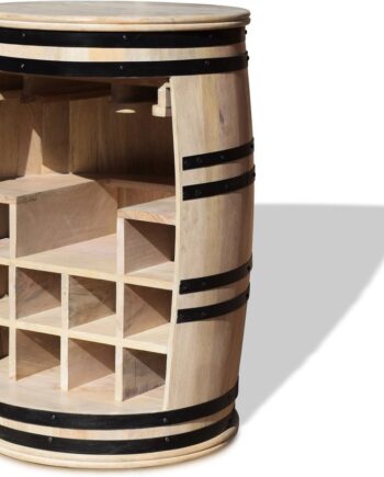 Vintønde Barskab Obuzi Rosey Manga-say Rustic Mangotræ Hvid Sort D55ã H80 Cm 10 Flasker