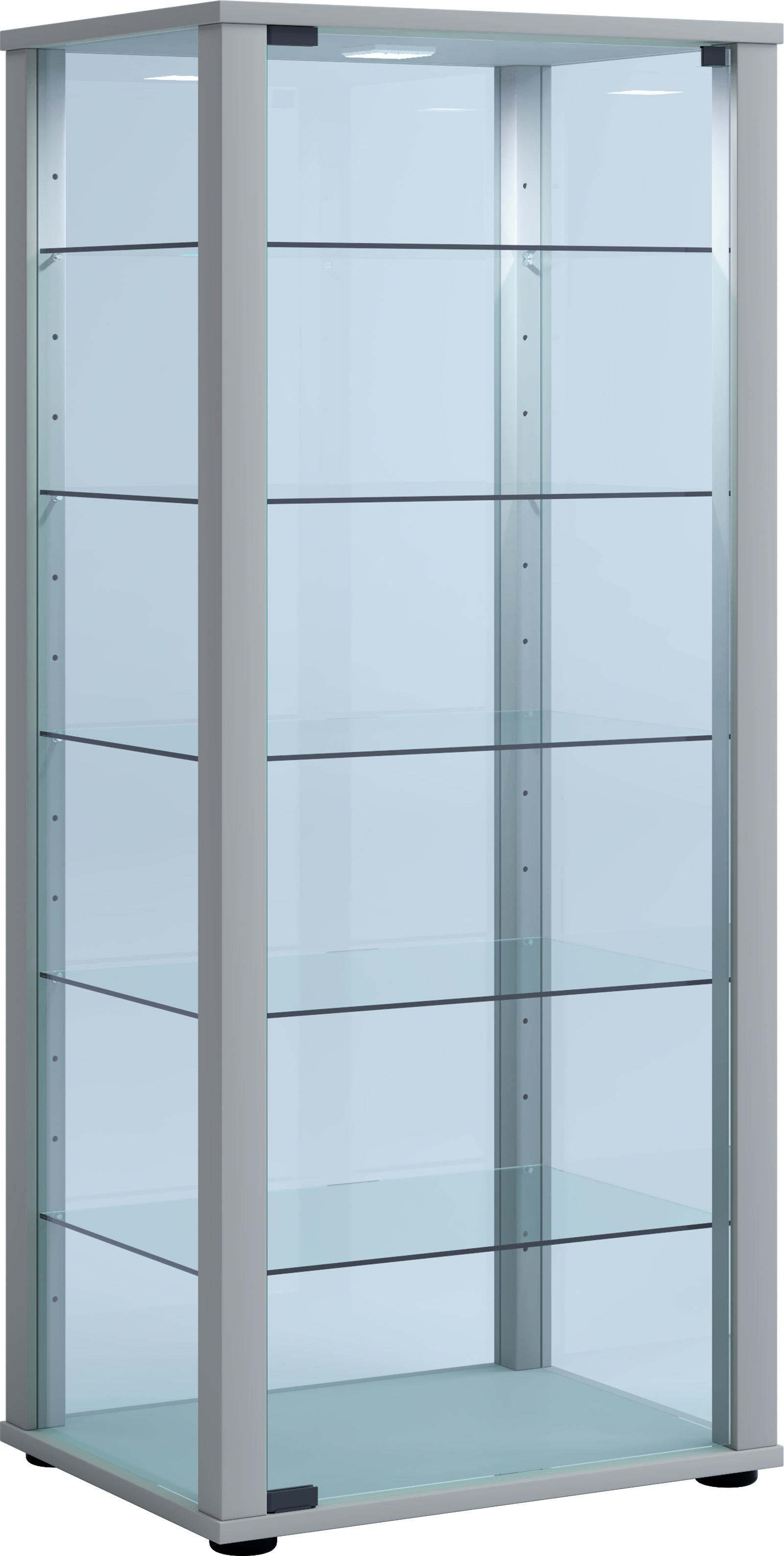 Vitrineskab   Glas  115   50   38 Cm  Sølv