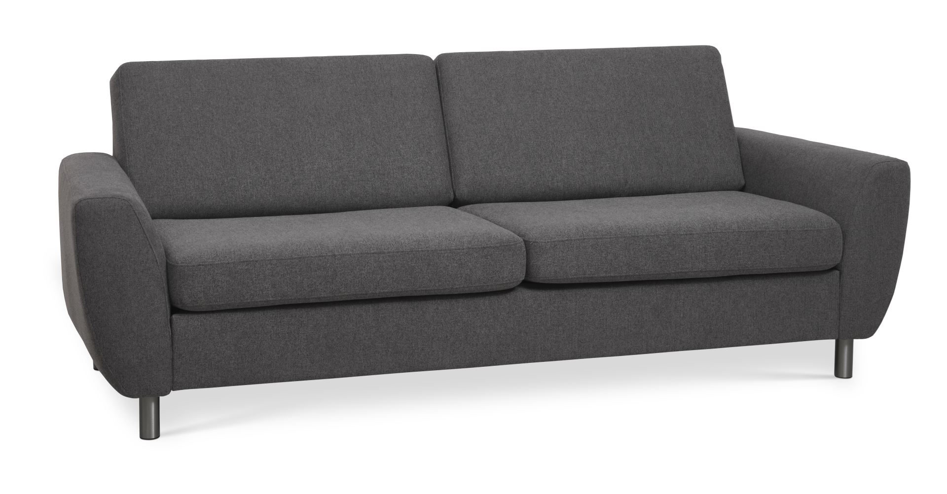 Wendy Pers Sofa Antracitgrå Polyester Stof Og Børstet Aluminium