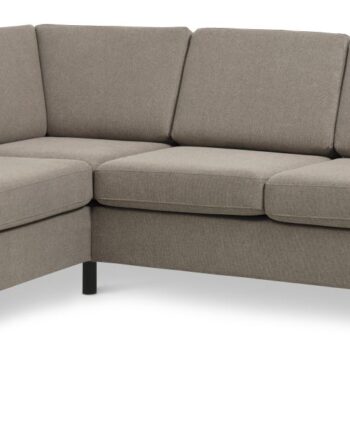 Wendy Set   Corner Hjørnesofa Antelope Beige Polyester Stof Og Sort Træ