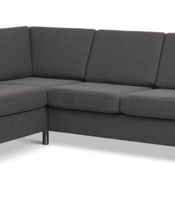 Wendy Set   Corner Hjørnesofa Antracitgrå Polyester Stof Og Børstet Aluminium