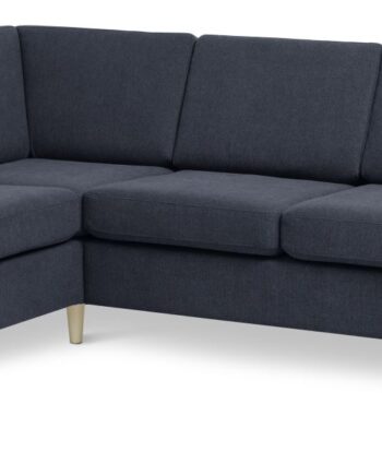 Wendy Set   Corner Hjørnesofa Blå Polyester Stof Og Natur Træ