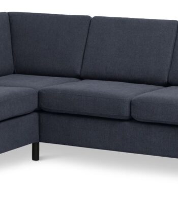Wendy Set   Corner Hjørnesofa Blå Polyester Stof Og Sort Træ