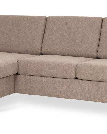 Wendy Set   3d Sofa     Chaiselong Antelope Beige Polyester Stof Og Børstet Aluminium