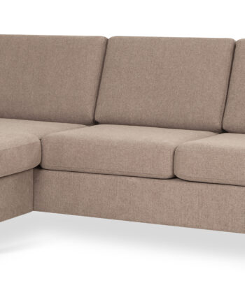 Wendy Set   3d Sofa     Chaiselong Antelope Beige Polyester Stof Og Natur Træ