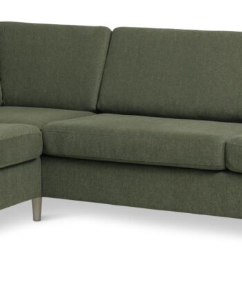 Wendy Set   Oe Left Sofa     Chaiselong Vinter Mosgrøn Polyester Stof Og Natur Træ