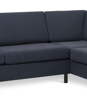 Wendy Set   Oe Right Sofa     Chaiselong Blå Polyester Stof Og Sort Træ