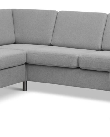 Wendy Set     2c3d Sofa     Chaiselong Grå Polyester Stof Og Børstet Aluminium