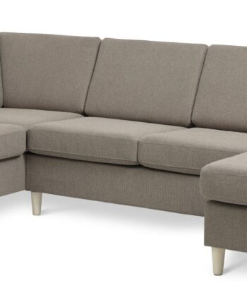 Wendy Set     Oe Left Sofa     Chaiselong Antelope Beige Polyester Stof Og Natur Træ