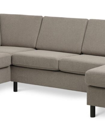 Wendy Set     Oe Left Sofa     Chaiselong Antelope Beige Polyester Stof Og Sort Træ