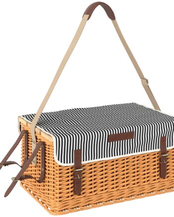 Willow Picnickurv Til   Personer Med Picnictæppe  Bestiksæt  Flaskeåbner  Lysebrun