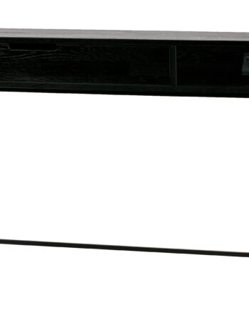 Woood Exclusive Silas Sidebord       Skuffer Sort Blacknight Børstet Asketræ Og Metal  140x40