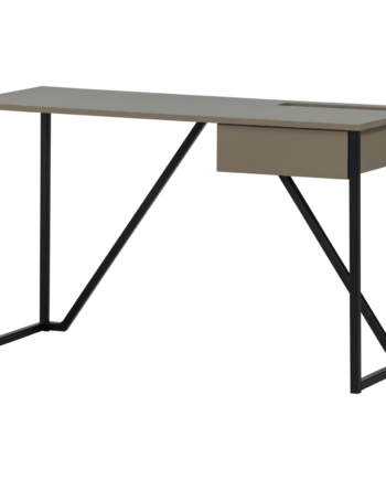 Woood Ny Julius Skrivebord       Rum Og   Skuffe Mudder Brun Fyrretræ Og Sort Metal  126x53