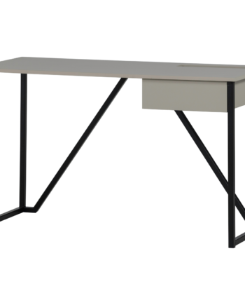 Woood Ny Julius Skrivebord       Rum Og   Skuffe Støv Fyrretræ Og Sort Metal  126x53