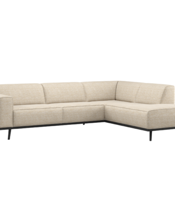 Woood Statement Hjørnesofa  Højre Beige Melange Stof Og Birketræ