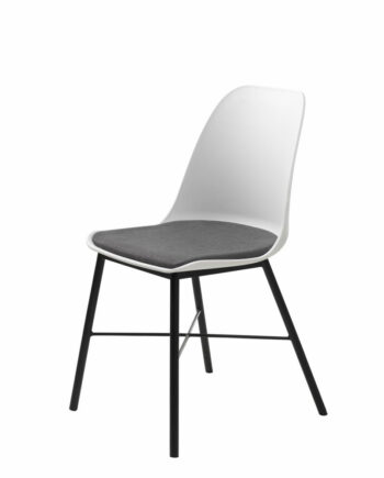 Zeni Spisebordsstol Hvid Polypropylen Og Sort Metal