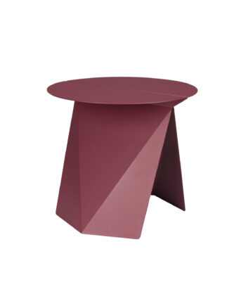 Zuiver Foldy Sidebord  Rund Marsala Rød Stål  ø45