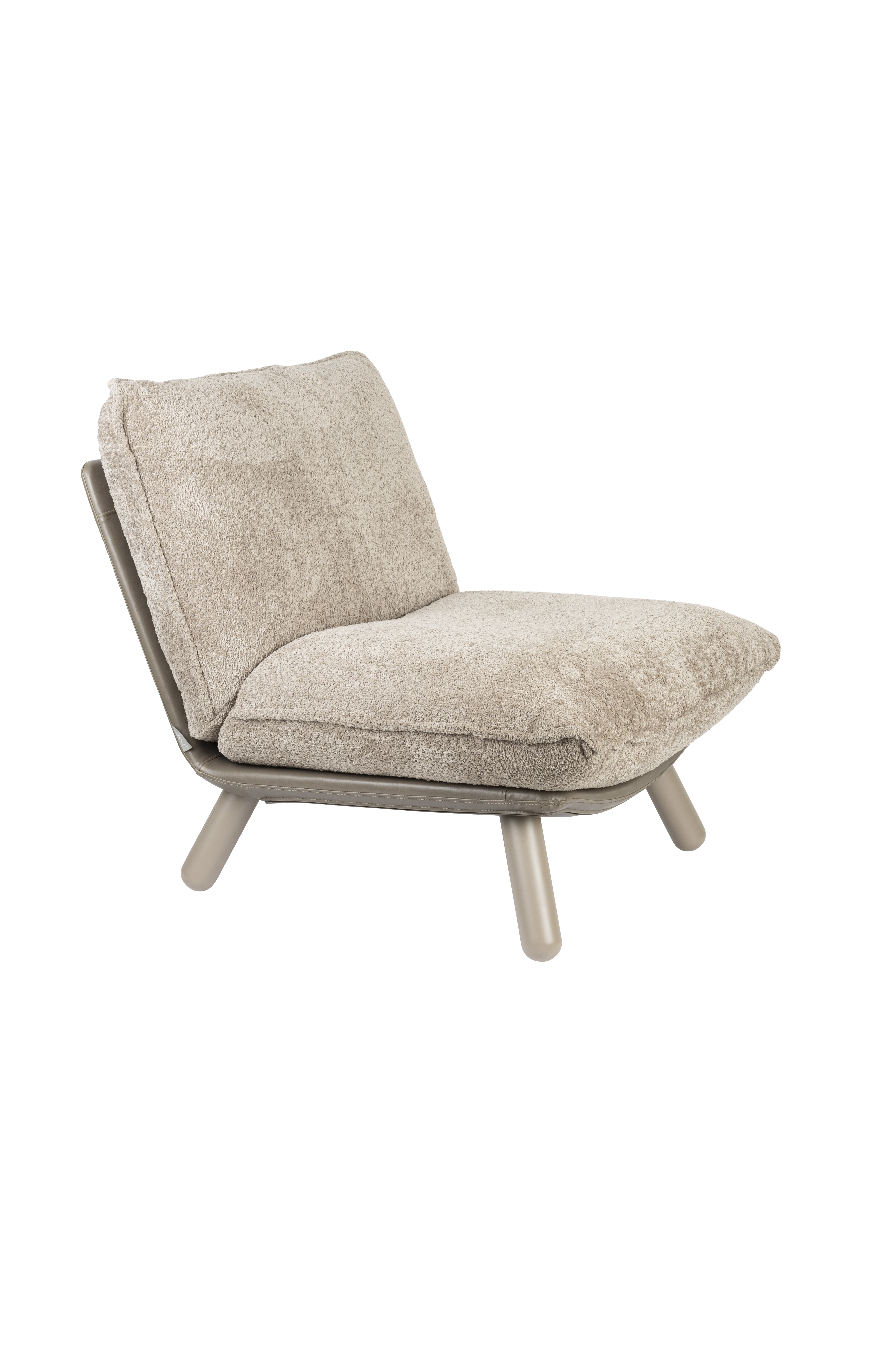 Zuiver Lazy Sack Loungestol Beige Grå Polyester Bøgetræ