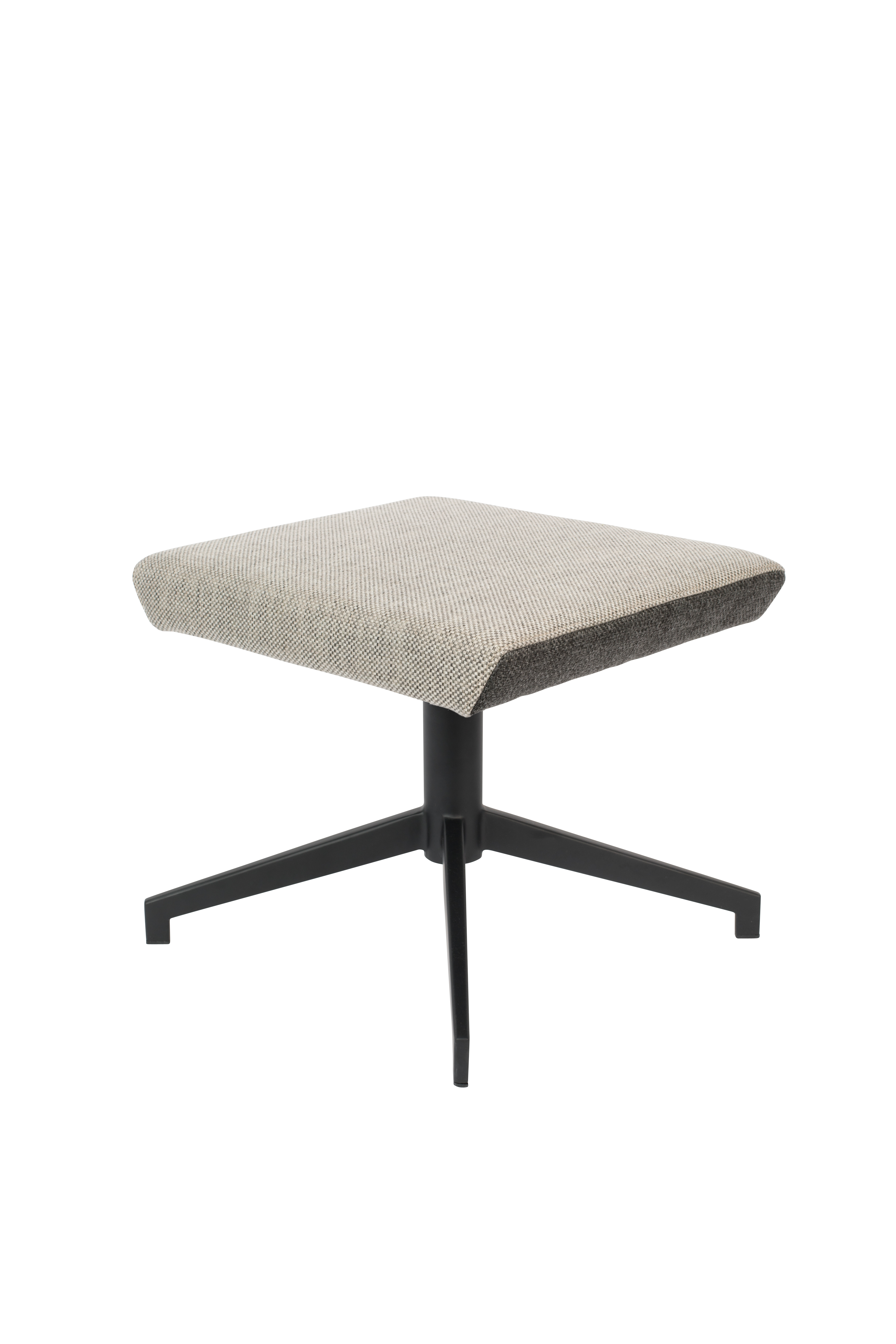 Zuiver Uncle Jesse Fodskammel Grå Polyester Og Sort Stål  50x44
