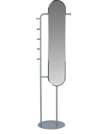 Zuiver Vero Gulvspejl       Knager  Oval Spejlglas Og Blå Stål  179x49