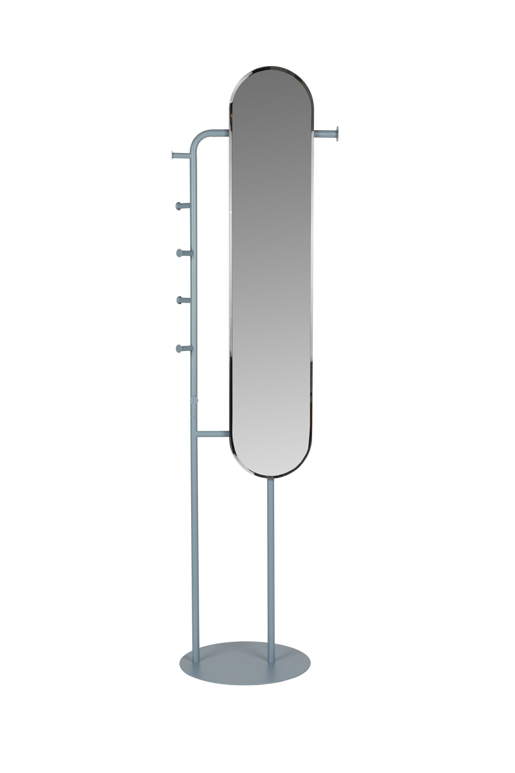 Zuiver Vero Gulvspejl       Knager  Oval Spejlglas Og Blå Stål  179x49
