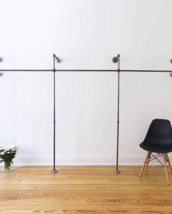 åben Garderobe    Triple High  B300xh190xd30cm  Fås   Sort Og Sølvfarve  Sort